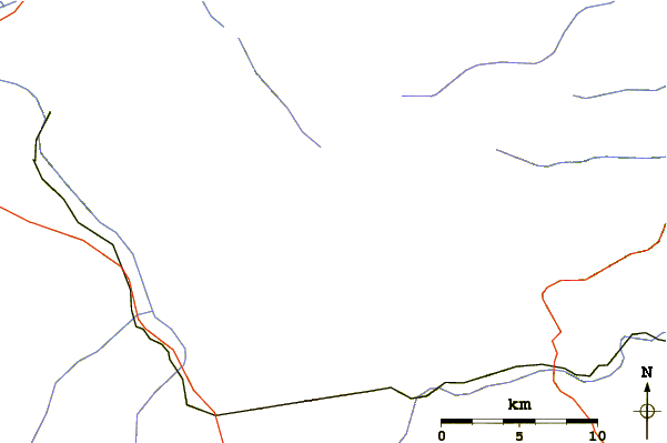 Roads and rivers around South Arapaho Peak