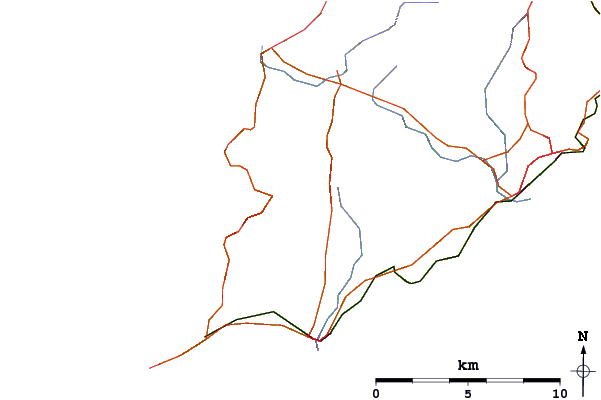 Roads and rivers around South Barrule