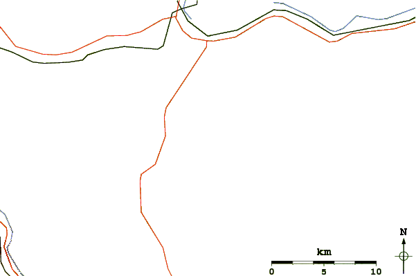 Roads and rivers around South Carter Mountain