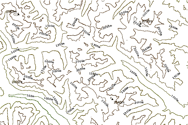 Mountain peaks around South Creek Butte