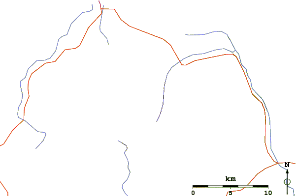 Roads and rivers around South Crocker Mountain