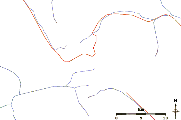 Roads and rivers around South Early Winters Spire