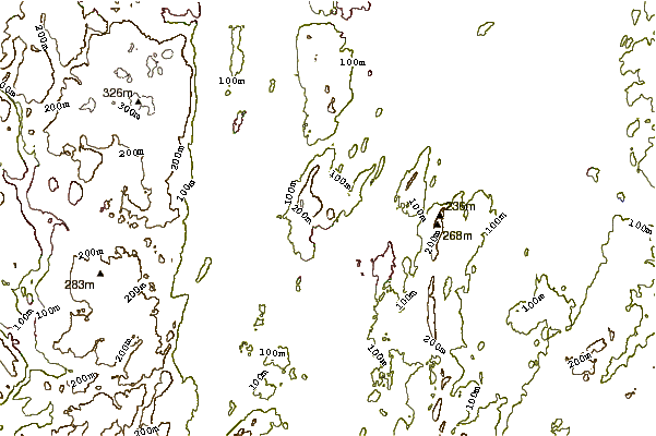 Mountain peaks around South Mountain (New Haven County, Connecticut)