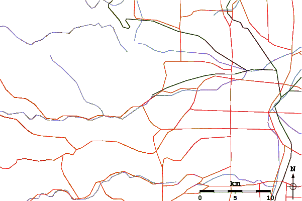 Roads and rivers around South Table Mountain (Colorado)