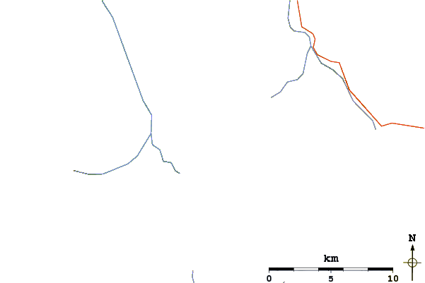 Roads and rivers around South Twin Peak