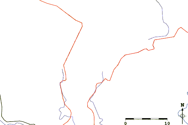 Roads and rivers around Spanish Oak Mountain