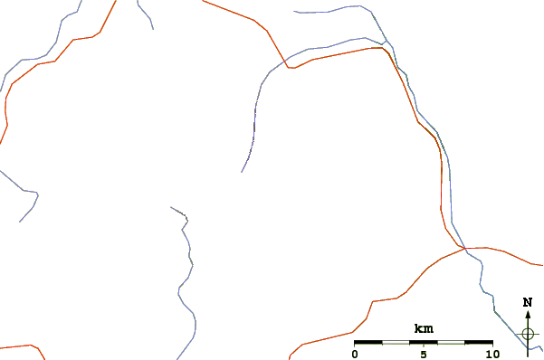 Roads and rivers around Spaulding Mountain