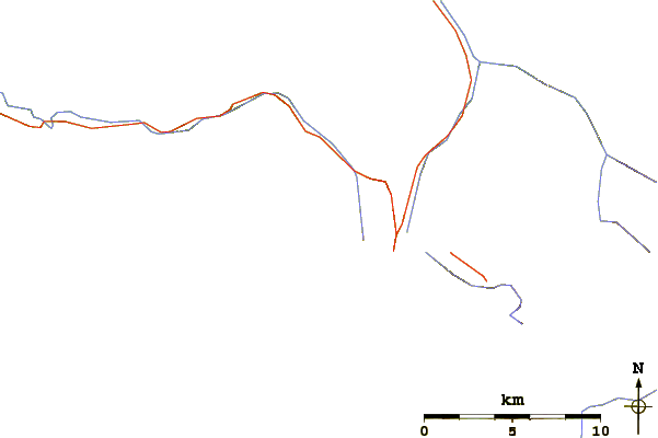 Roads and rivers around Sperry Peak