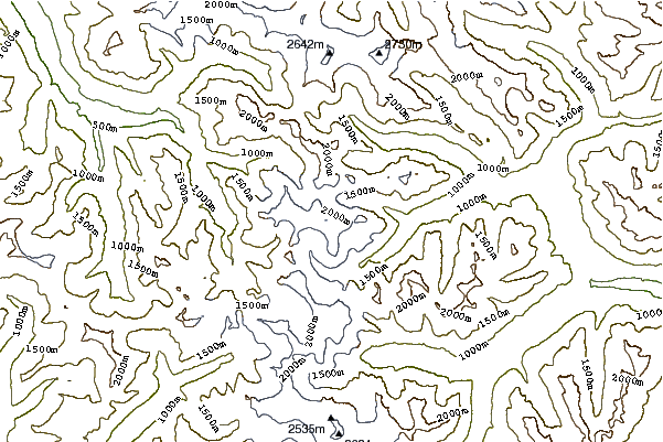 Mountain peaks around Spider Mt