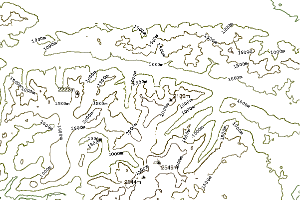 Mountain peaks around Špik