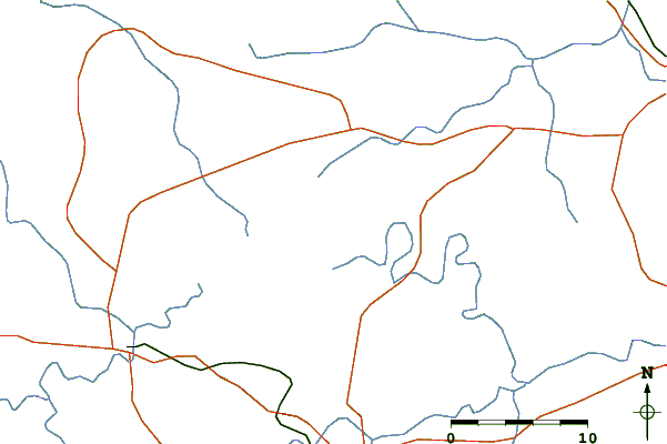 Roads and rivers around Spion Kop (hill)