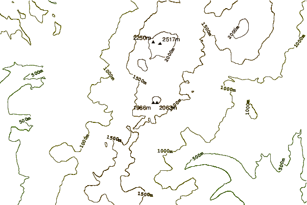 Mountain peaks around Spokoyny (volcano)