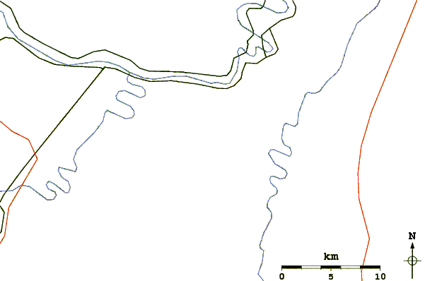 Roads and rivers around Spring Gap Mountain