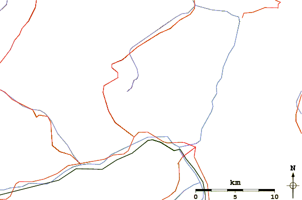 Roads and rivers around Spronser Rötelspitze