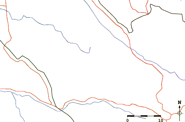 Roads and rivers around Sri Pada (Sri Lanka)