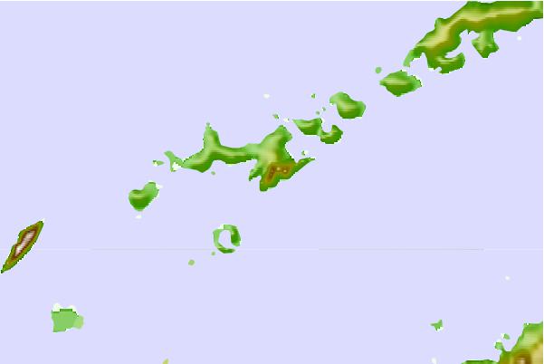 Surf breaks located close to St. Cyril Peak