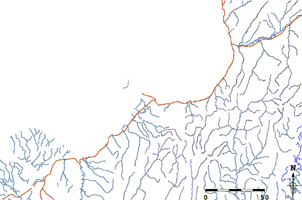 Roads and rivers around St. Michael volcanic field