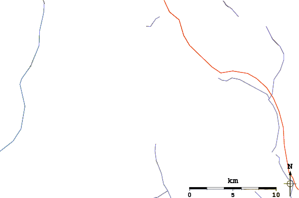 Roads and rivers around St Nicholas Peak