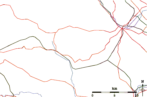 Roads and rivers around Stanage Edge