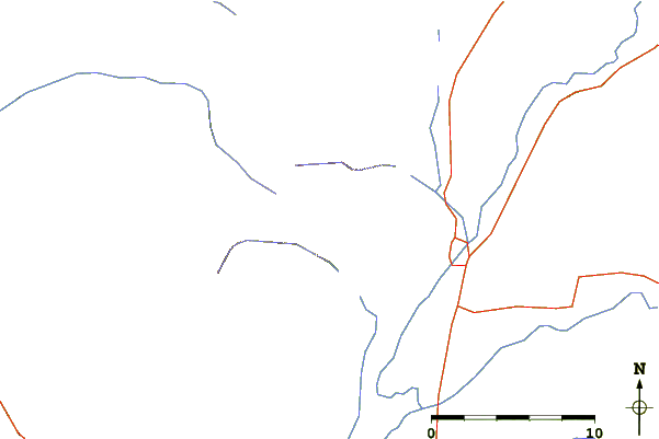 Roads and rivers around Static Peak