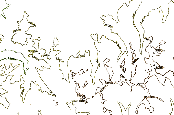 Mountain peaks around Static Peak