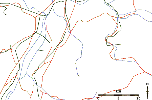 Roads and rivers around Staufen, Austria