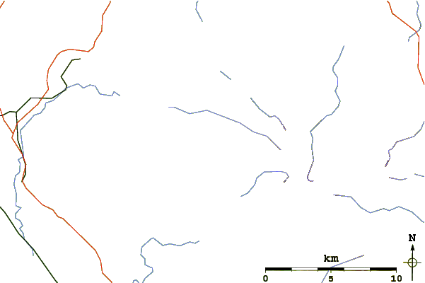 Roads and rivers around Steeple (Lake District)