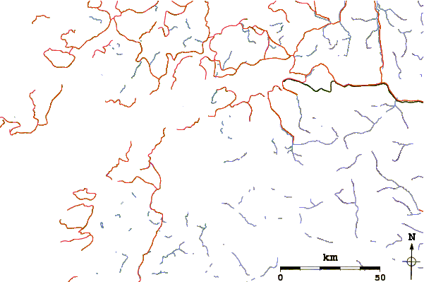 Roads and rivers around Stetind