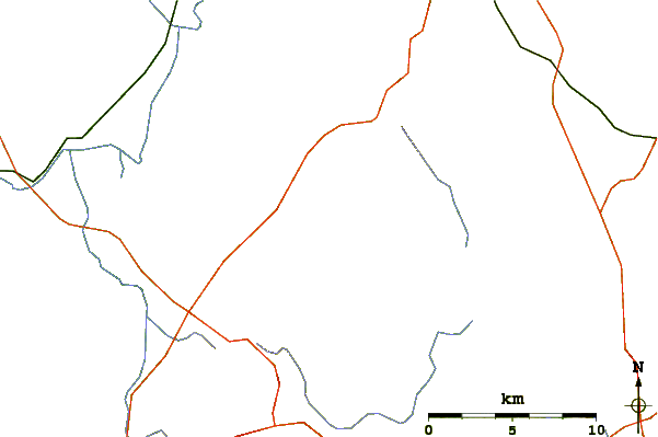 Roads and rivers around Stetson Mountain