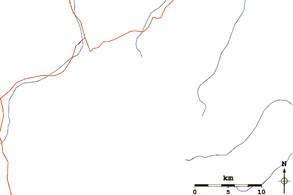 Roads and rivers around Stewart Peak