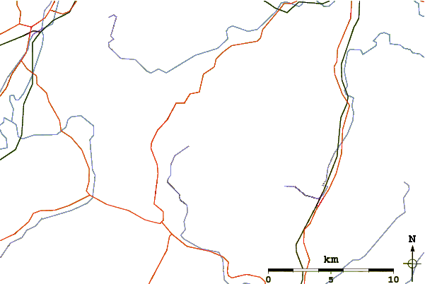 Roads and rivers around Stiperstones (Manstone Rock)