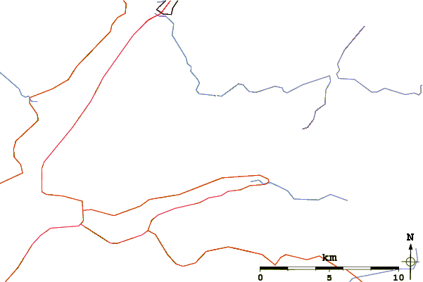 Roads and rivers around Stob Bàn (Mamores)