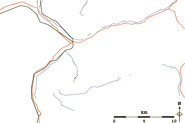 Roads and rivers around Stob Garbh