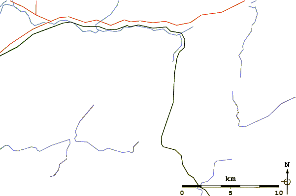 Roads and rivers around Stob a' Choire Mheadhoin