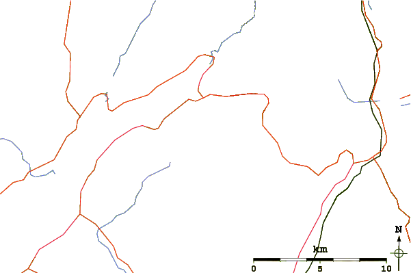 Roads and rivers around Stob an Eas