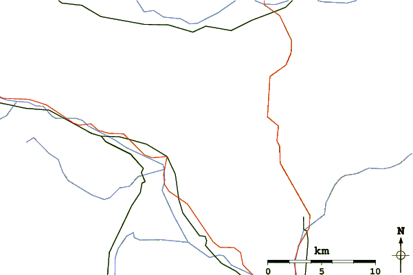 Roads and rivers around Stol (mountain)