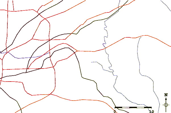 Roads and rivers around Stone Mountain