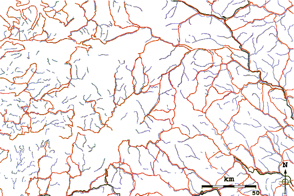 Roads and rivers around Store Austanbotntind