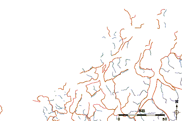 Roads and rivers around Store Blåmann