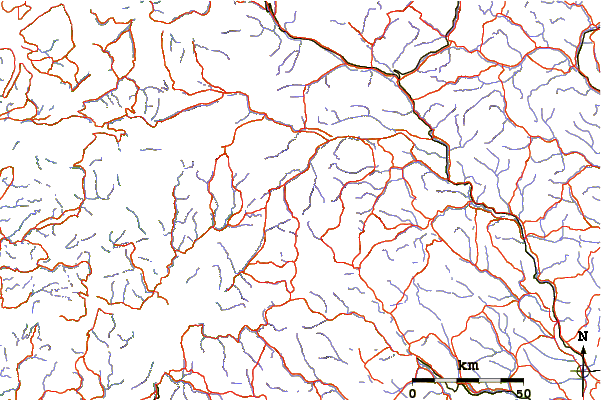 Roads and rivers around Store Bukkeholstinden