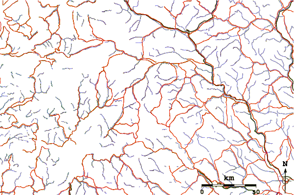 Roads and rivers around Store Hellstugutinden