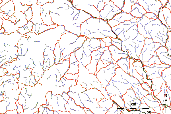 Roads and rivers around Store Memurutinden