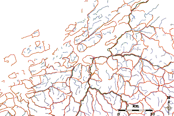 Roads and rivers around Storheia