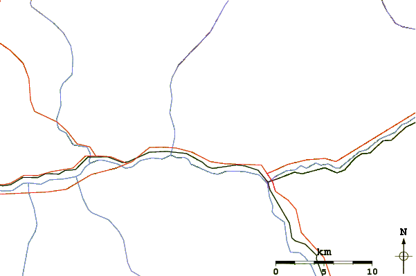 Roads and rivers around Storm King Mountain (Colorado)