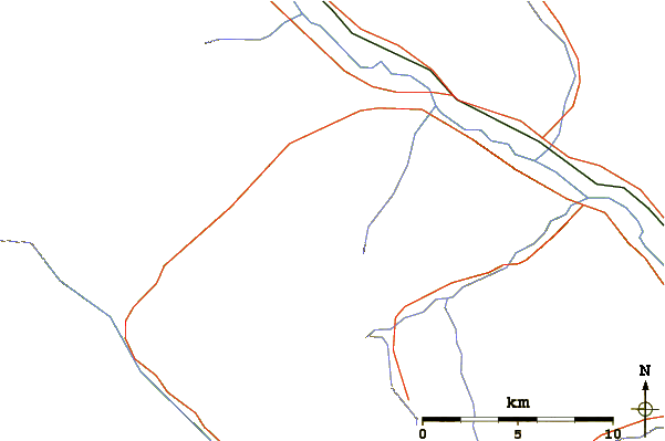 Roads and rivers around Storm Mountain