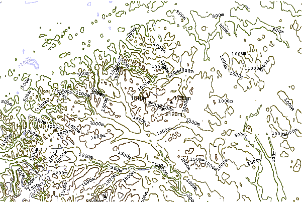 Mountain peaks around Storskrymten