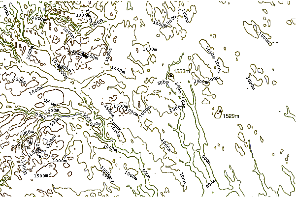 Mountain peaks around Storsølnkletten