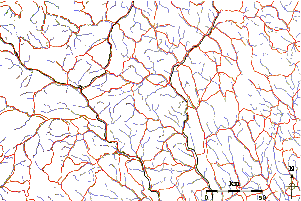 Roads and rivers around Storsølnkletten