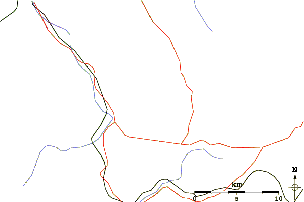 Roads and rivers around Stożek Wielki