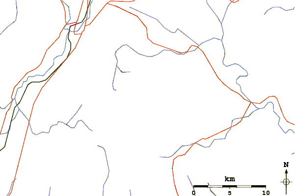 Roads and rivers around Stratton Mountain (Vermont)